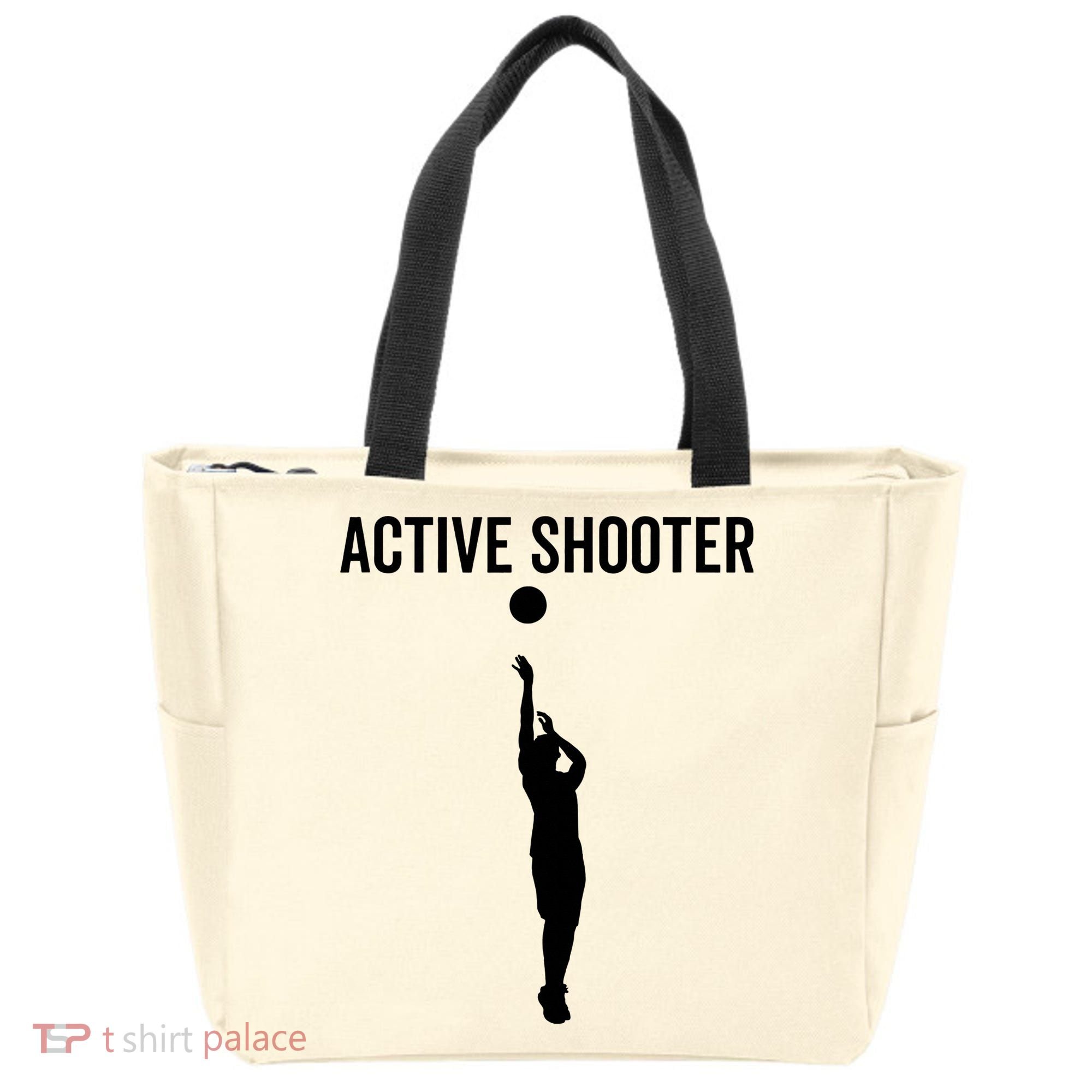 Active Shooter Basketball Funny Sport Lover Humor Tote Bag