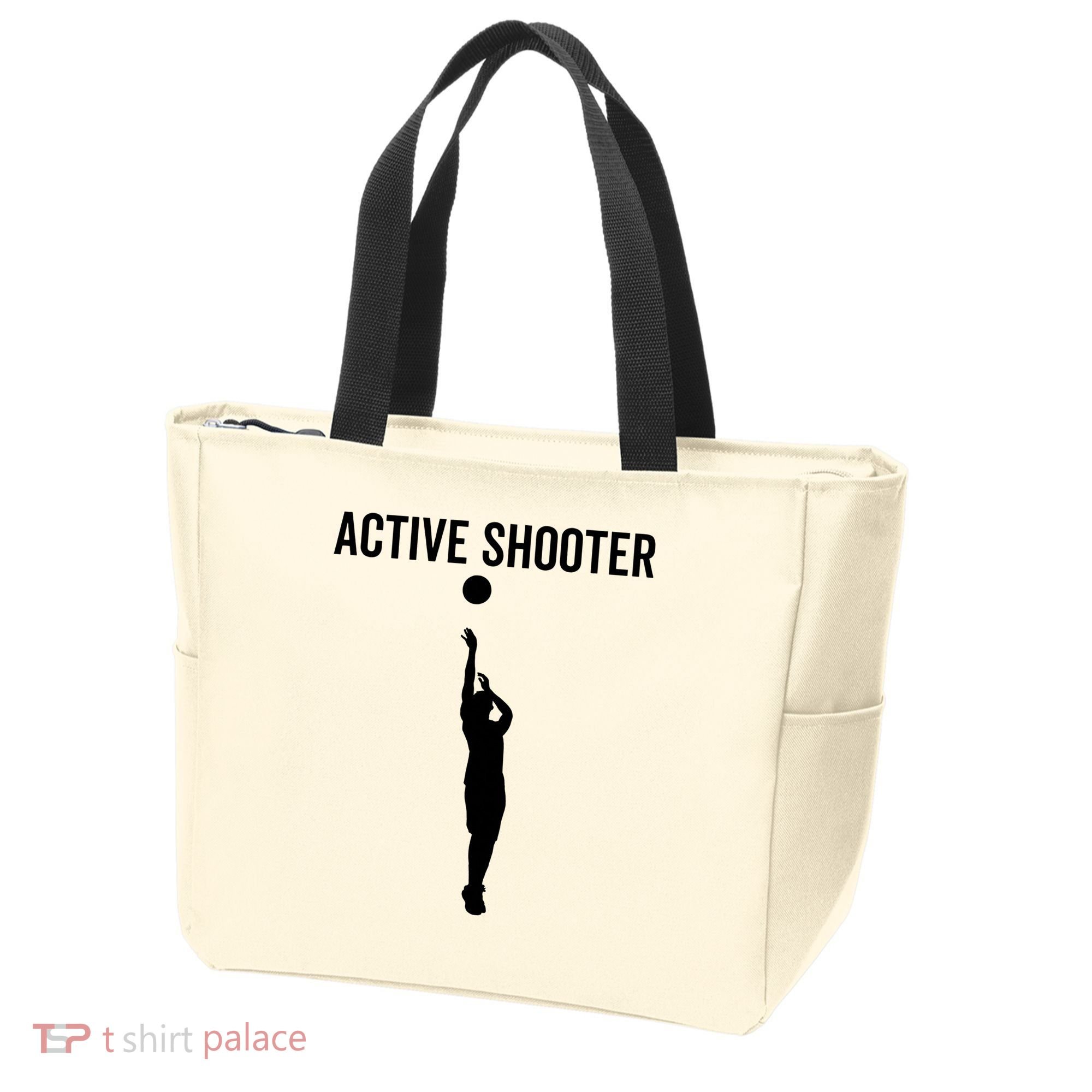 Active Shooter Basketball Funny Sport Lover Humor Tote Bag