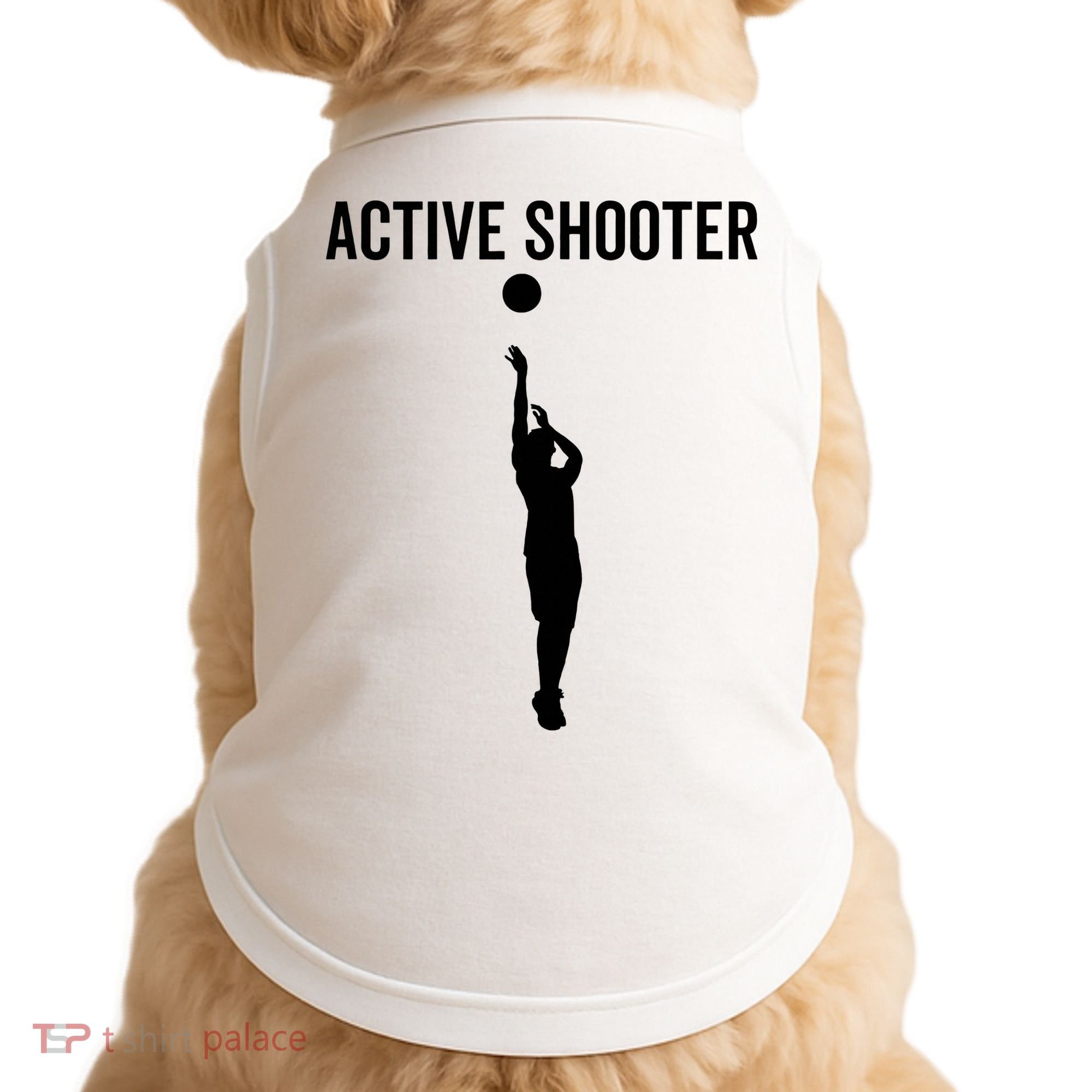Active Shooter Basketball Funny Sport Lover Humor Doggie Tank