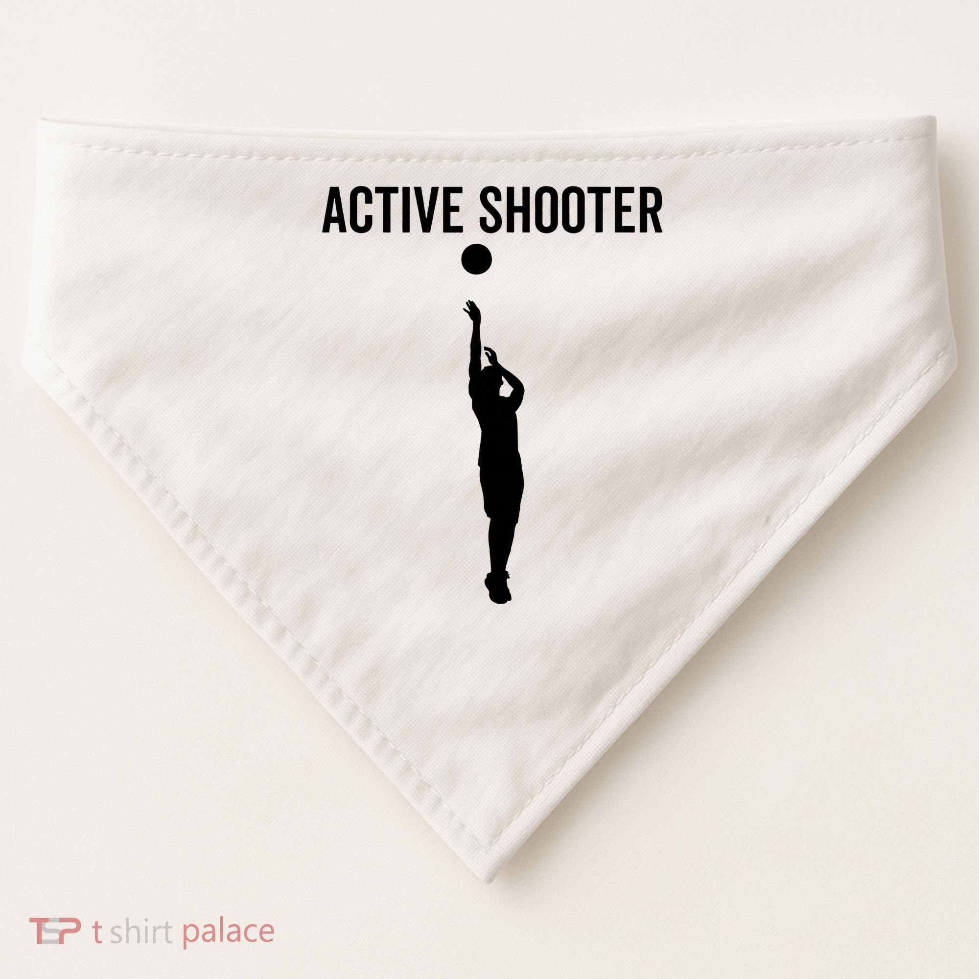 Active Shooter Basketball Funny Sport Lover Humor USA-Made Doggie Bandana