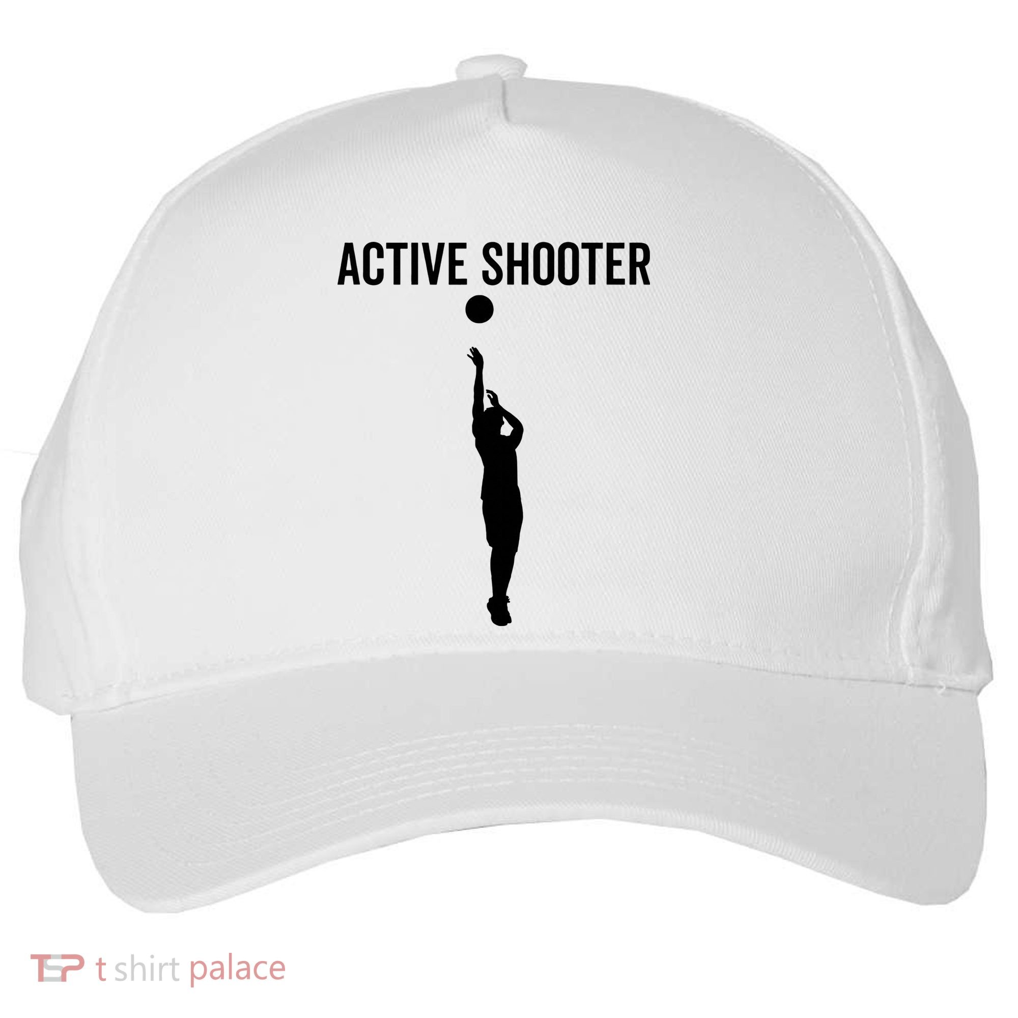 Active Shooter Basketball Funny Sport Lover Humor Five-Panel Snapback Cap