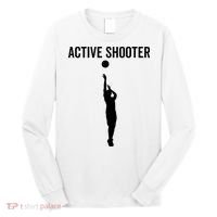 Active Shooter Basketball Funny Sport Lover Humor Long Sleeve Shirt thumb 0