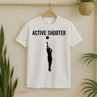 Active Shooter Basketball Funny Sport Lover Humor T-Shirt thumb 2