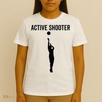Active Shooter Basketball Funny Sport Lover Humor T-Shirt thumb 4