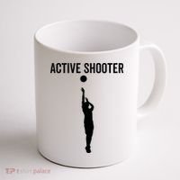 Active Shooter Basketball Funny Sport Lover Humor Coffee Mug thumb 1