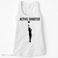 Active Shooter Basketball Funny Sport Lover Humor Women's Tank Top thumb 0