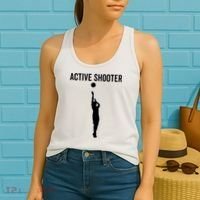 Active Shooter Basketball Funny Sport Lover Humor Women's Tank Top thumb 2