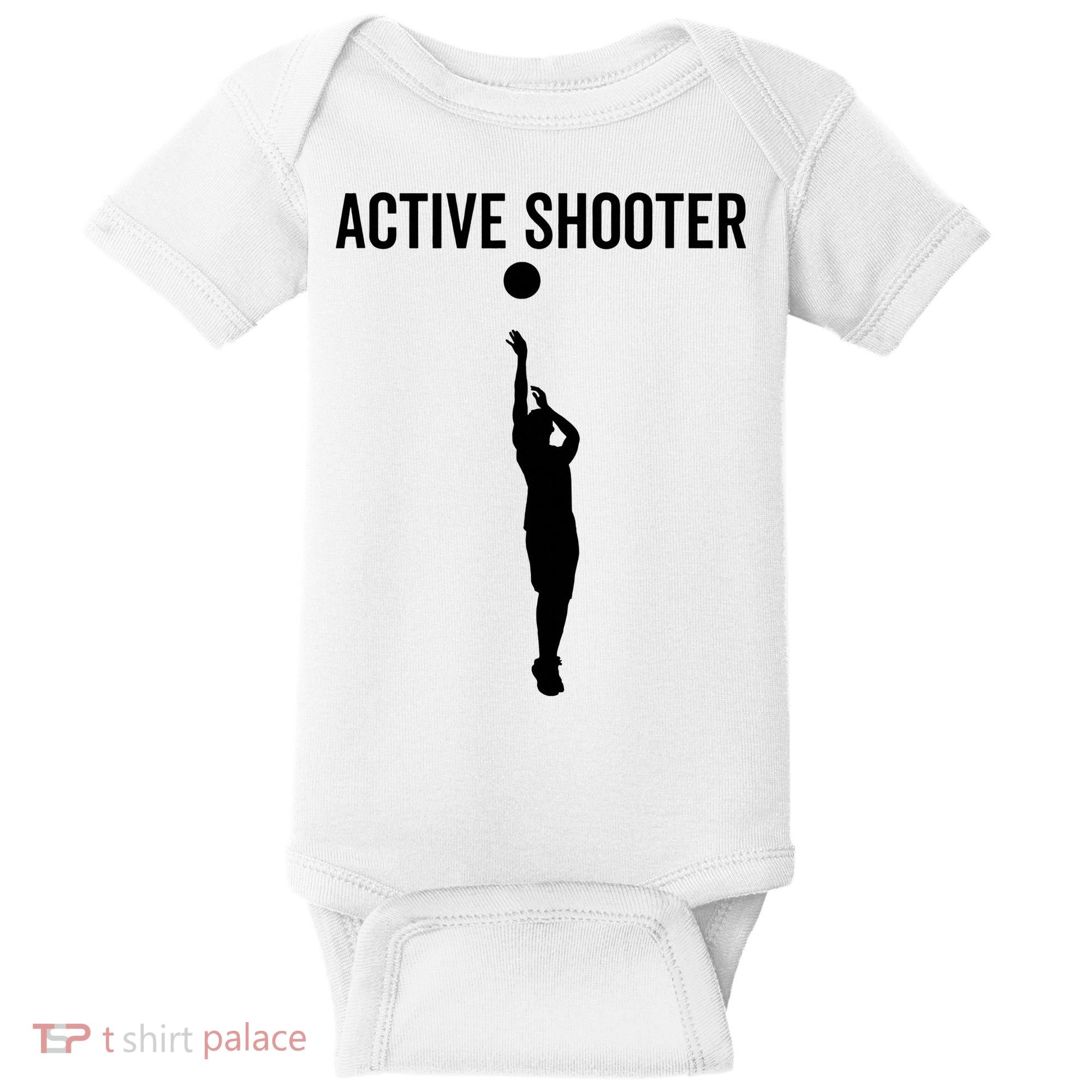 Active Shooter Basketball Funny Sport Lover Humor Baby Bodysuit
