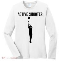 Active Shooter Basketball Funny Sport Lover Humor Women's Long Sleeve Shirt thumb 0