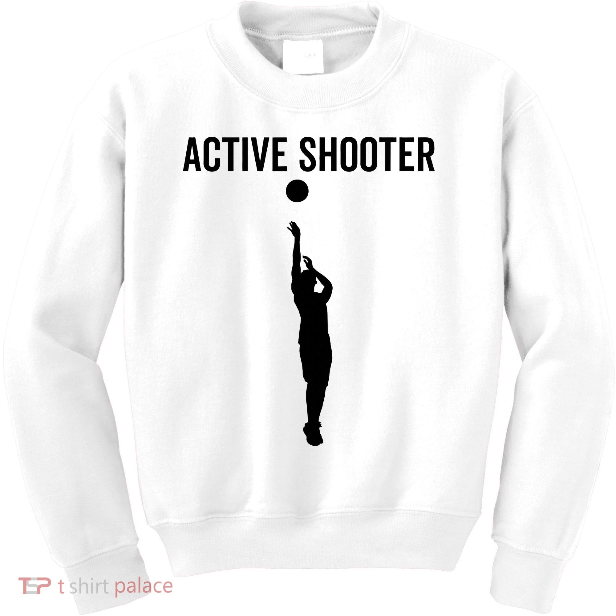 Active Shooter Basketball Funny Sport Lover Humor Kids Sweatshirt