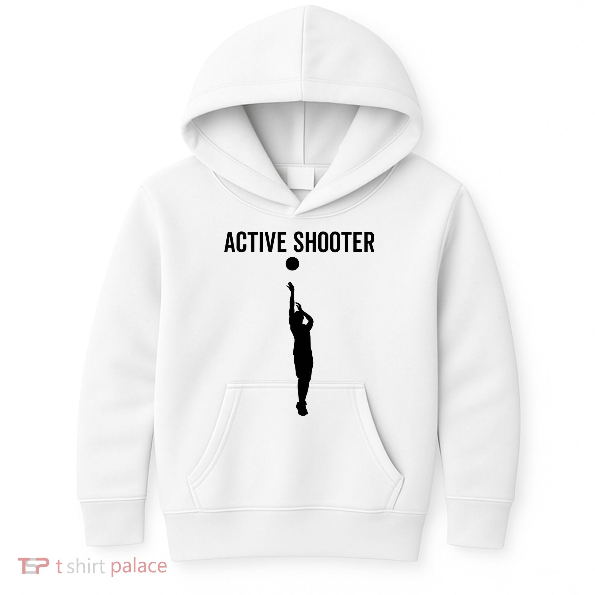 Active Shooter Basketball Funny Sport Lover Humor Kids Hoodie