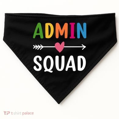 Admin Squad Back To School Funny Gift Teacher Gift USA-Made Doggie Bandana