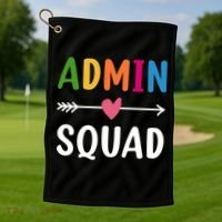 Admin Squad Back To School Funny Gift Teacher Gift Golf Towel thumb 1