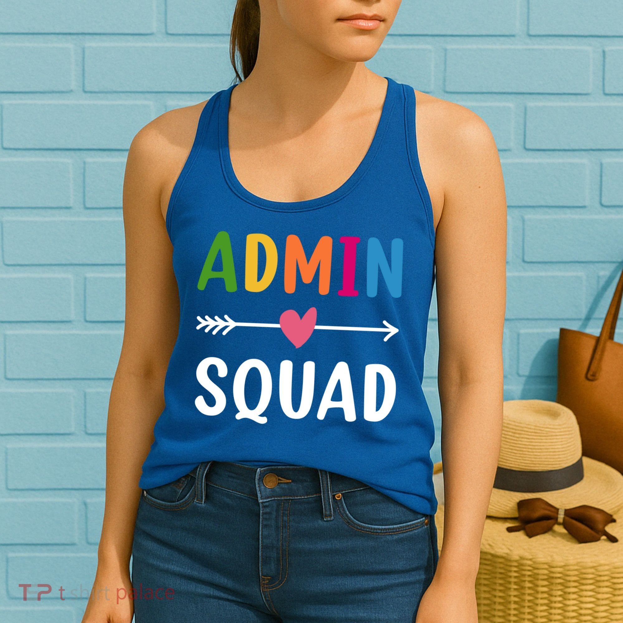 Admin Squad Back To School Funny Gift Teacher Gift Women's Tank Top