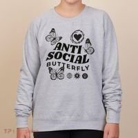 Anti Social Butterfly Retro Women's Sweatshirt thumb 0