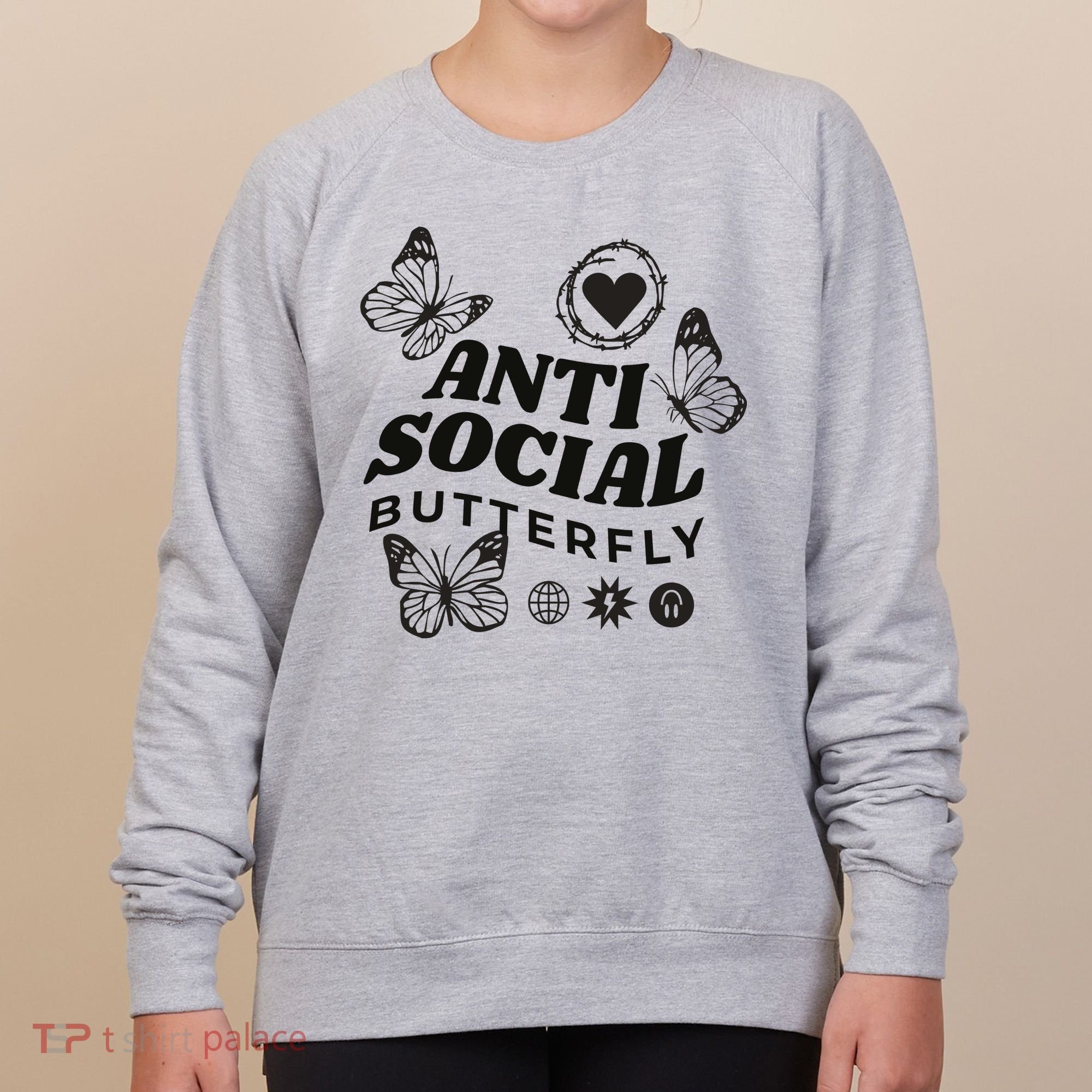 Anti Social Butterfly Retro Women's Sweatshirt