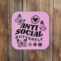 Anti Social Butterfly Retro Coaster thumb 0