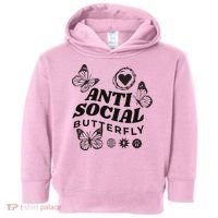 Anti Social Butterfly Retro Toddler Hoodie thumb 0