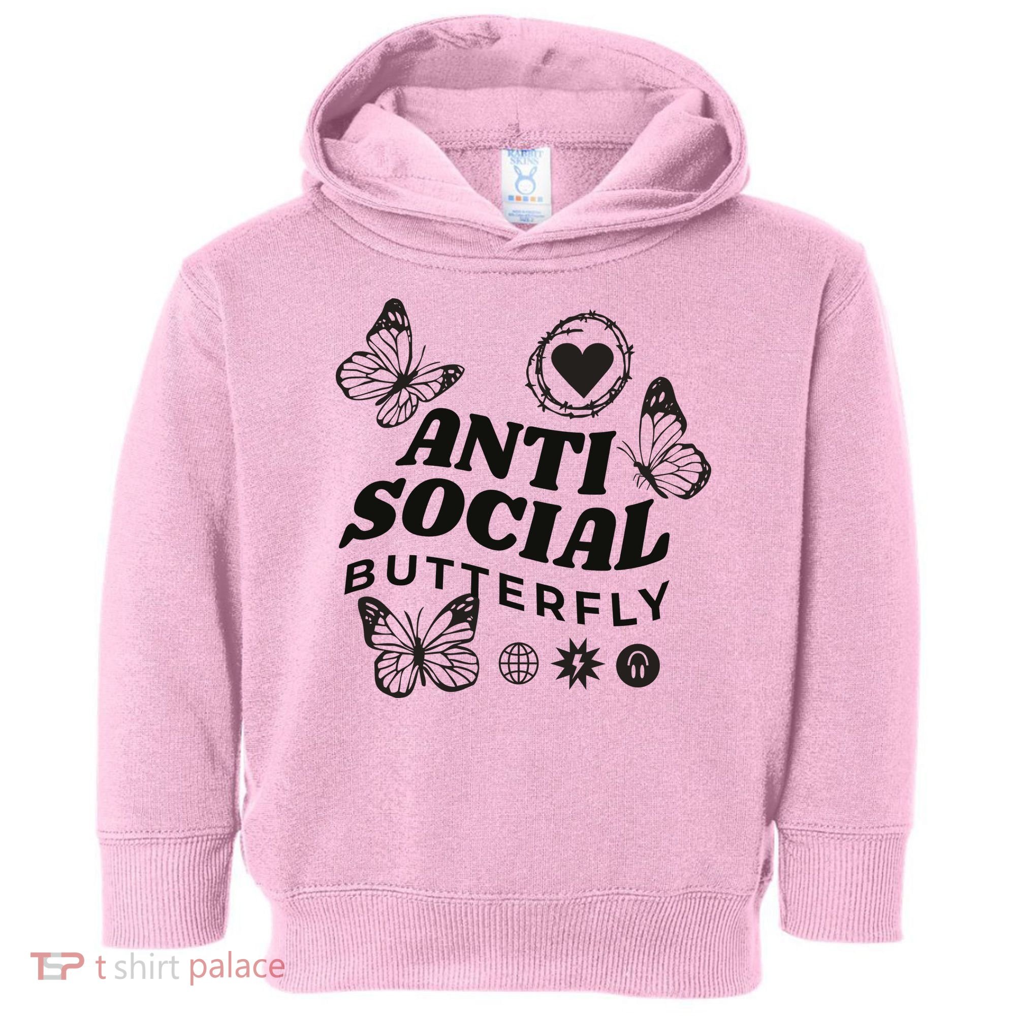 Anti Social Butterfly Retro Toddler Hoodie