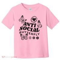 Anti Social Butterfly Retro Toddler T-Shirt thumb 0