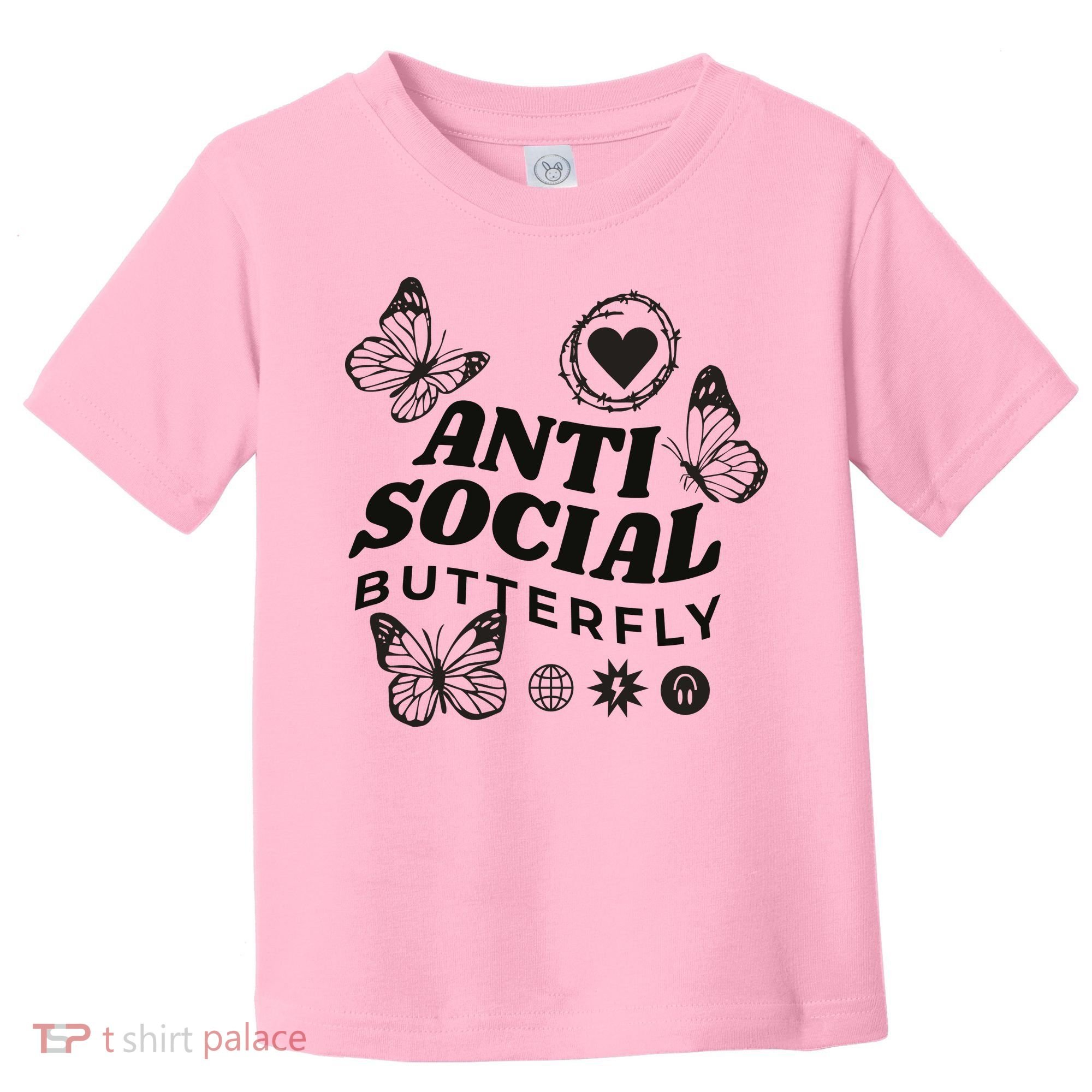 Anti Social Butterfly Retro Toddler T-Shirt