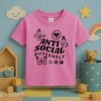 Anti Social Butterfly Retro Toddler T-Shirt thumb 3