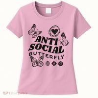 Anti Social Butterfly Retro Women's T-Shirt thumb 0