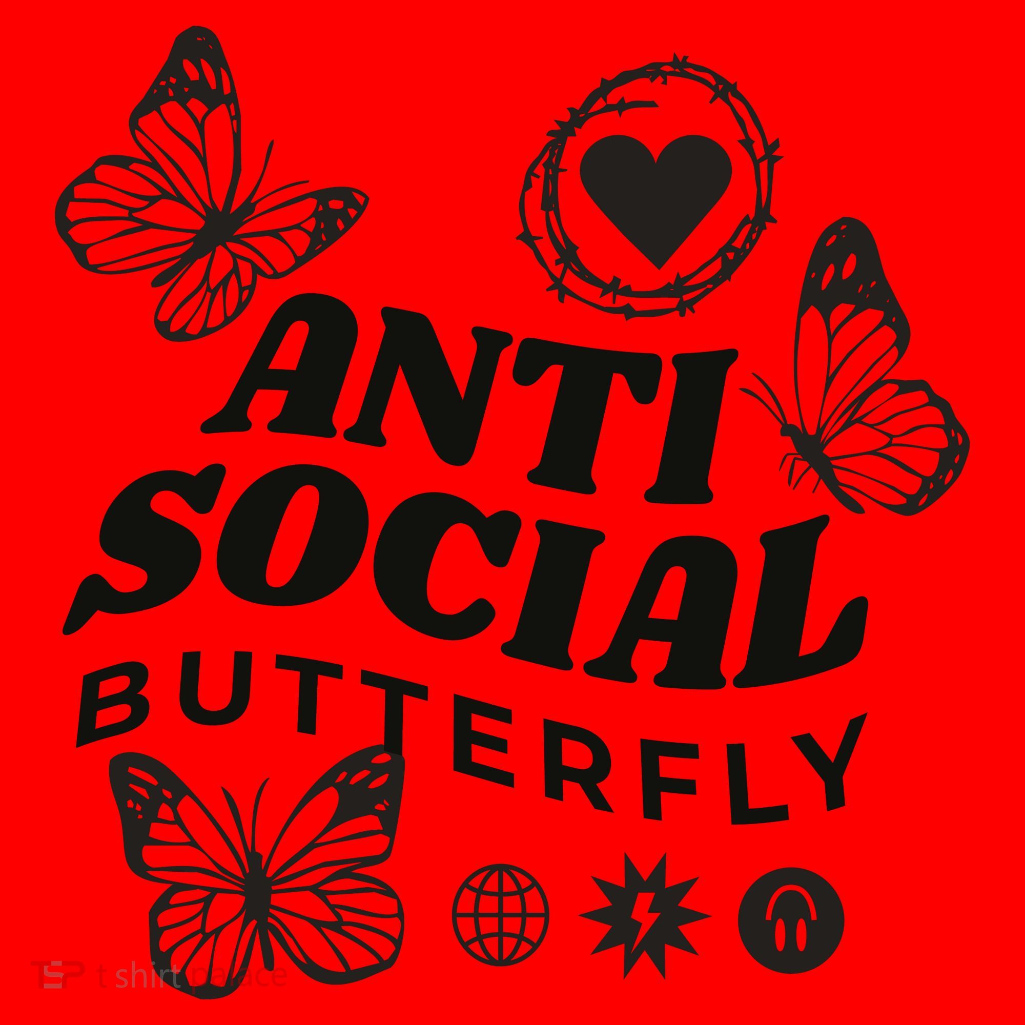 Anti Social Butterfly Retro Santa Hat