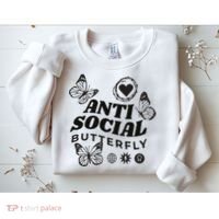 Anti Social Butterfly Retro Sweatshirt thumb 2