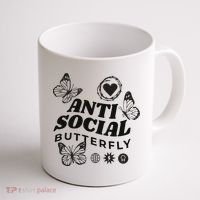 Anti Social Butterfly Retro Coffee Mug thumb 1
