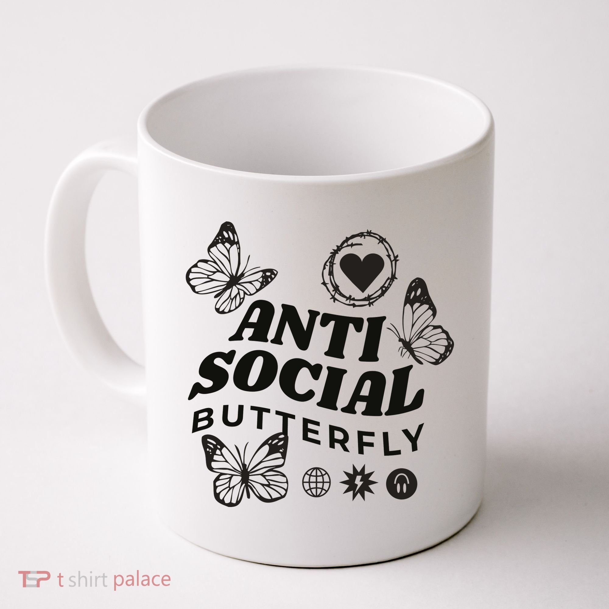 Anti Social Butterfly Retro Coffee Mug