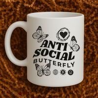 Anti Social Butterfly Retro Coffee Mug thumb 2