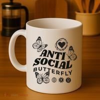 Anti Social Butterfly Retro Coffee Mug thumb 4