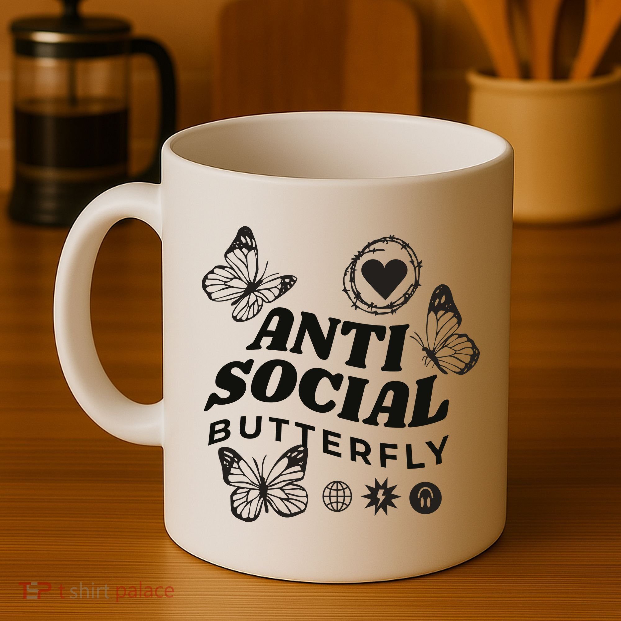 Anti Social Butterfly Retro Coffee Mug