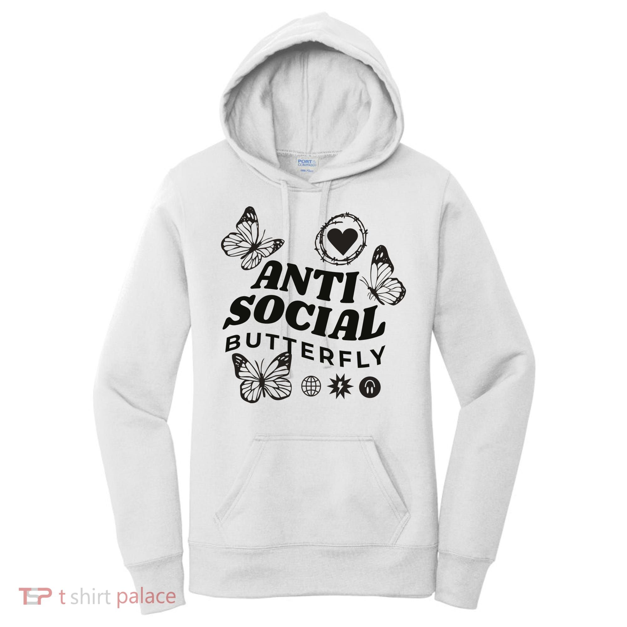 Anti Social Butterfly Retro Women's Hoodie