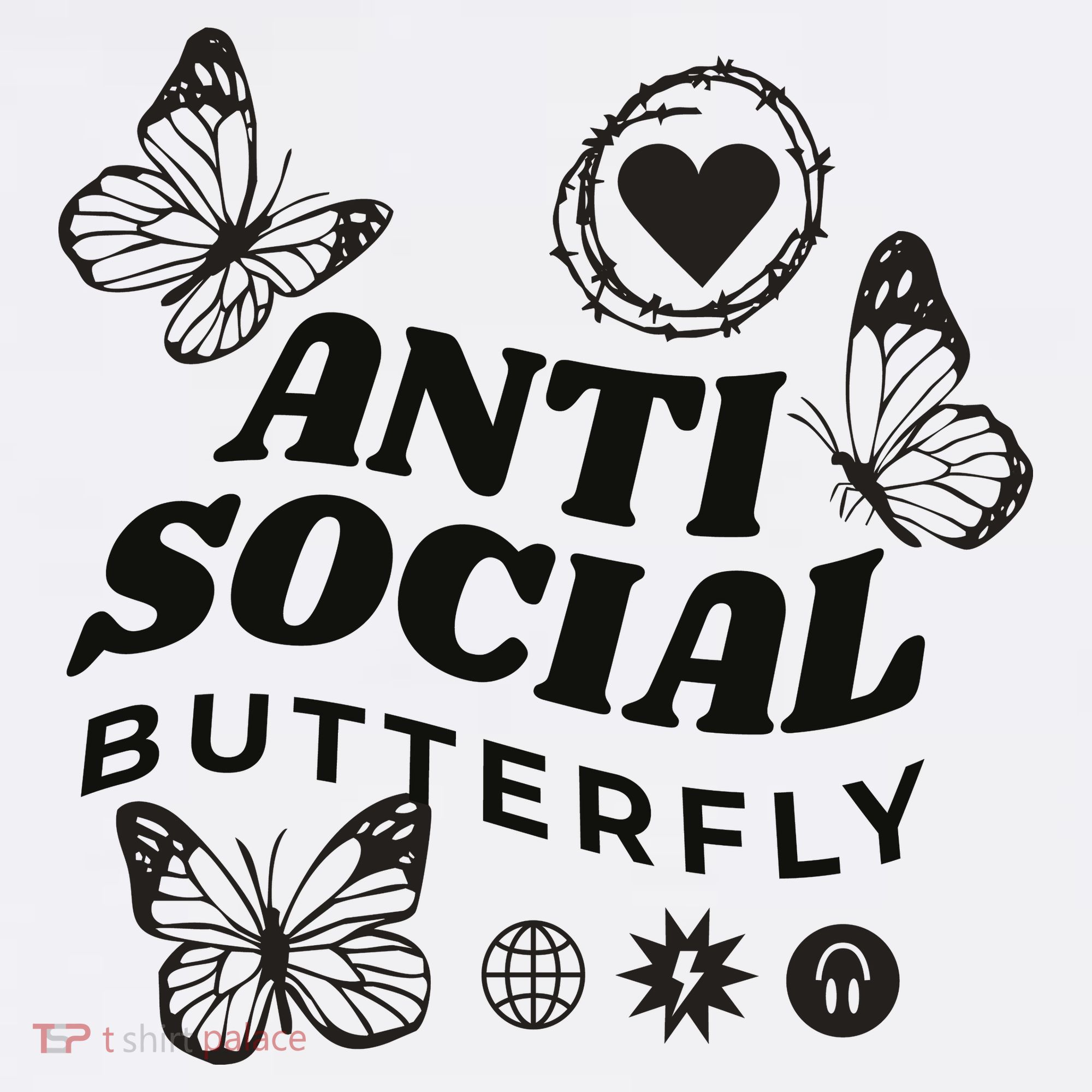 Anti Social Butterfly Retro Women's Hoodie