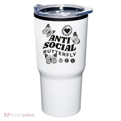 Anti Social Butterfly Retro Tumbler