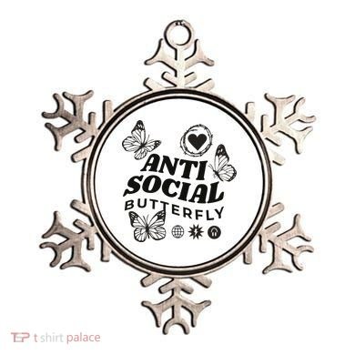 Anti Social Butterfly Retro Ornament