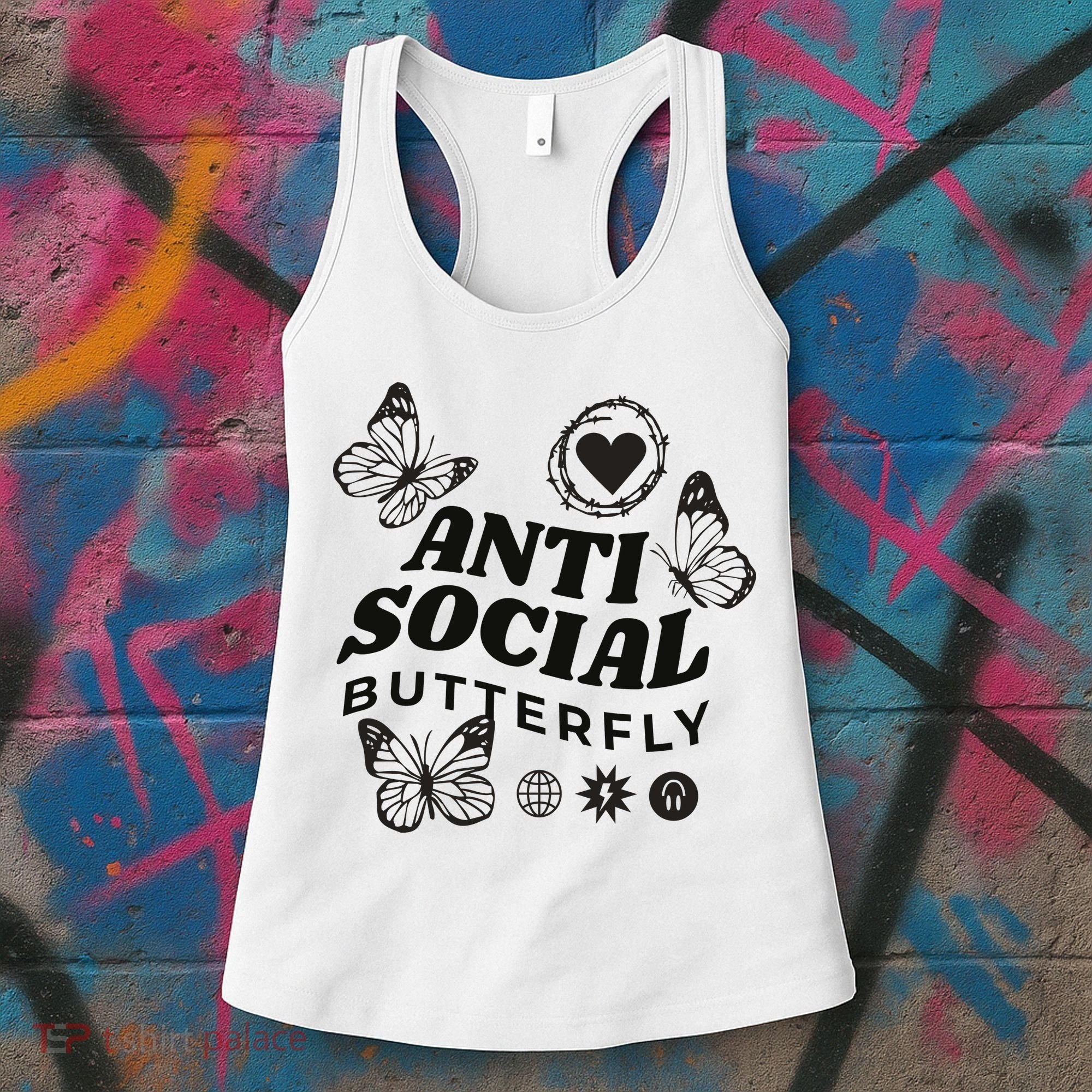 Anti Social Butterfly Retro Women's Tank Top