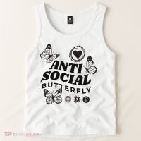 Anti Social Butterfly Retro Tank Top thumb 2