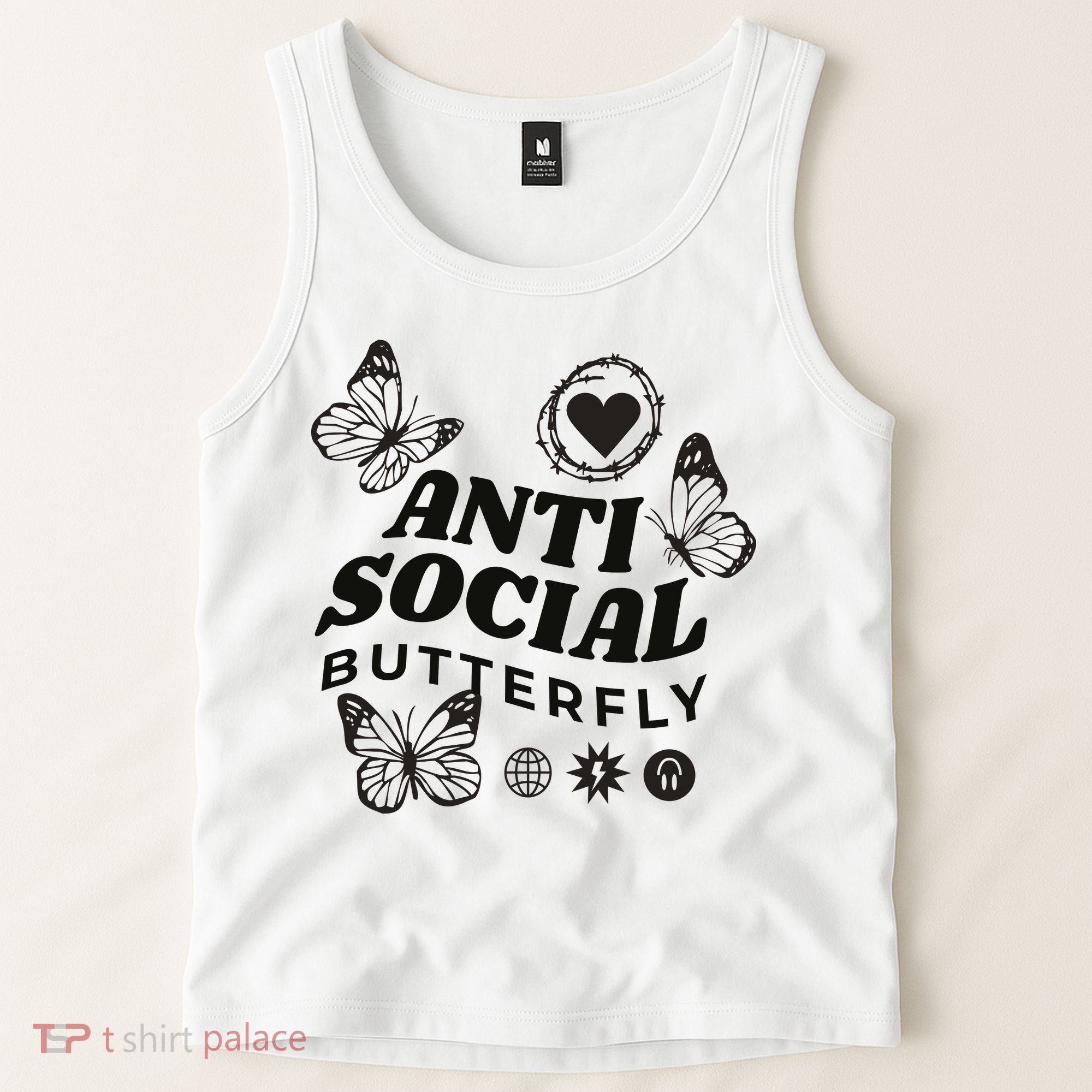 Anti Social Butterfly Retro Tank Top