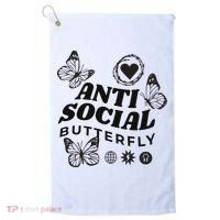 Anti Social Butterfly Retro Golf Towel thumb 0
