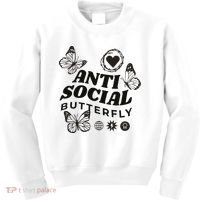 Anti Social Butterfly Retro Kids Sweatshirt thumb 0