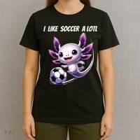Axolotl Soccer Birthday Soccer Player T-Shirt thumb 4