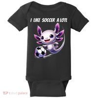 Axolotl Soccer Birthday Soccer Player Baby Bodysuit thumb 0