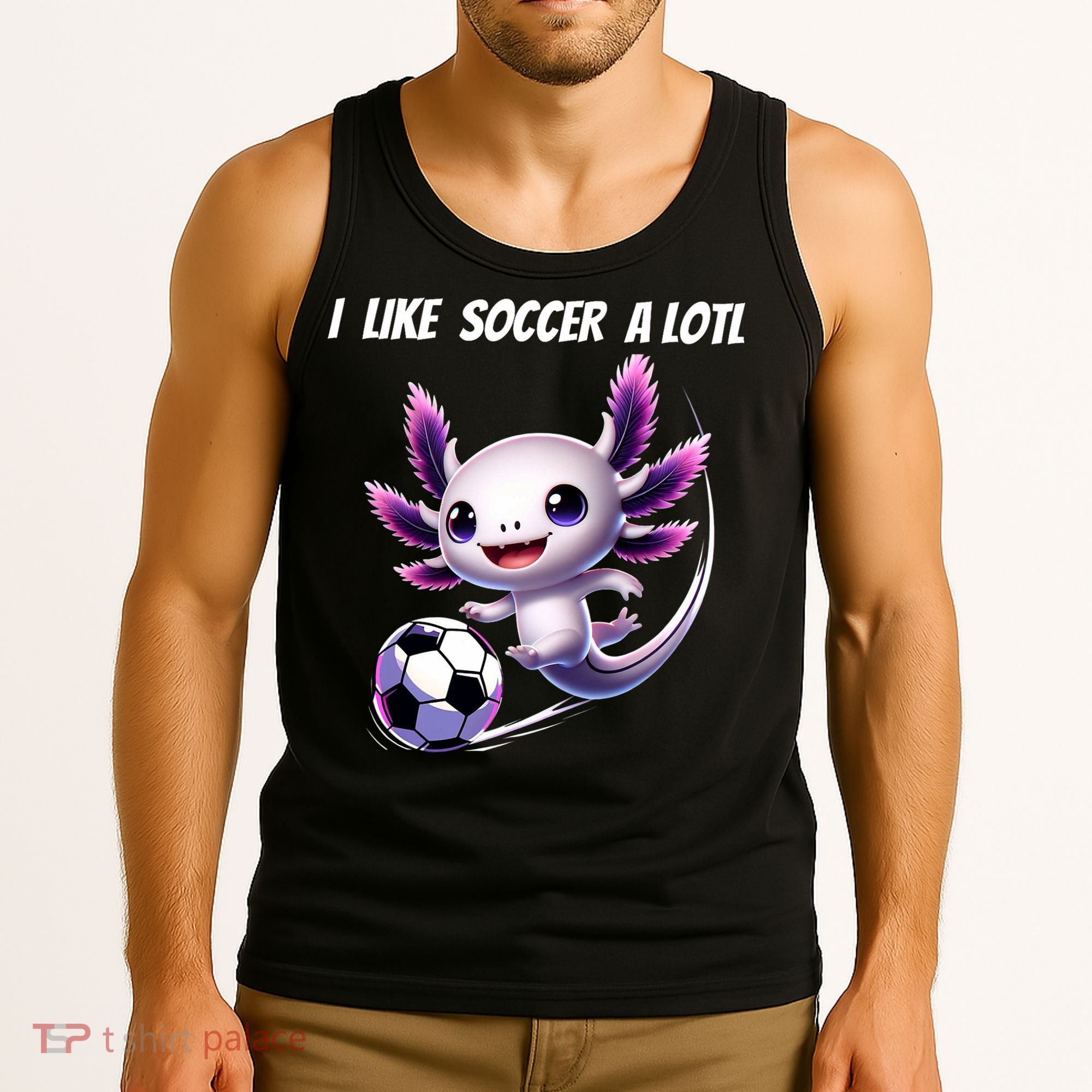 Axolotl Soccer Birthday Soccer Player Tank Top