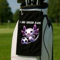 Axolotl Soccer Birthday Soccer Player Golf Towel thumb 2