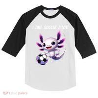 Axolotl Soccer Birthday Soccer Player Kids Colorblock Raglan Jersey thumb 0