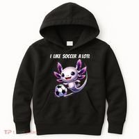 Axolotl Soccer Birthday Soccer Player Kids Hoodie thumb 0