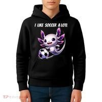 Axolotl Soccer Birthday Soccer Player Kids Hoodie thumb 4
